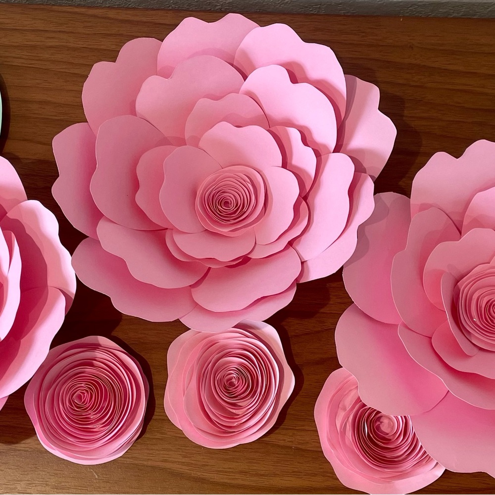 9” Girls room pink flower wall decor